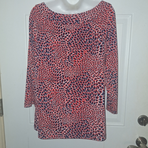 Ruby Rd. Red and Black Abstract Blouse - Picture 5 of 5